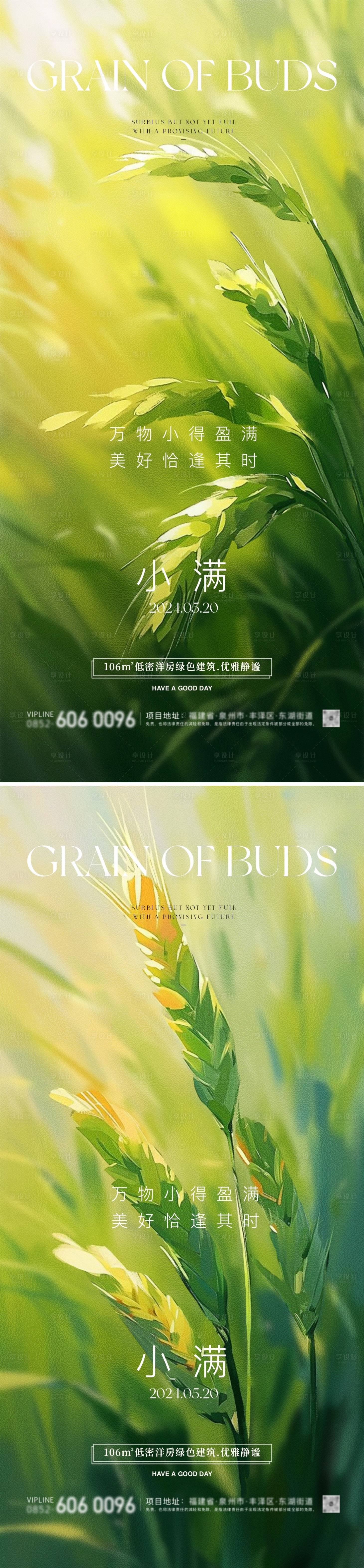 源文件下载【享设计】搜索编号：80180023839513818【小满麦穗油画海报】