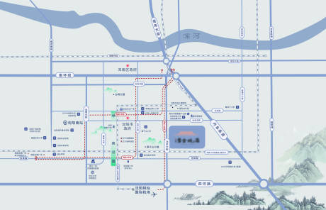 源文件下载【地产区位图海报】编号：65000023817976023