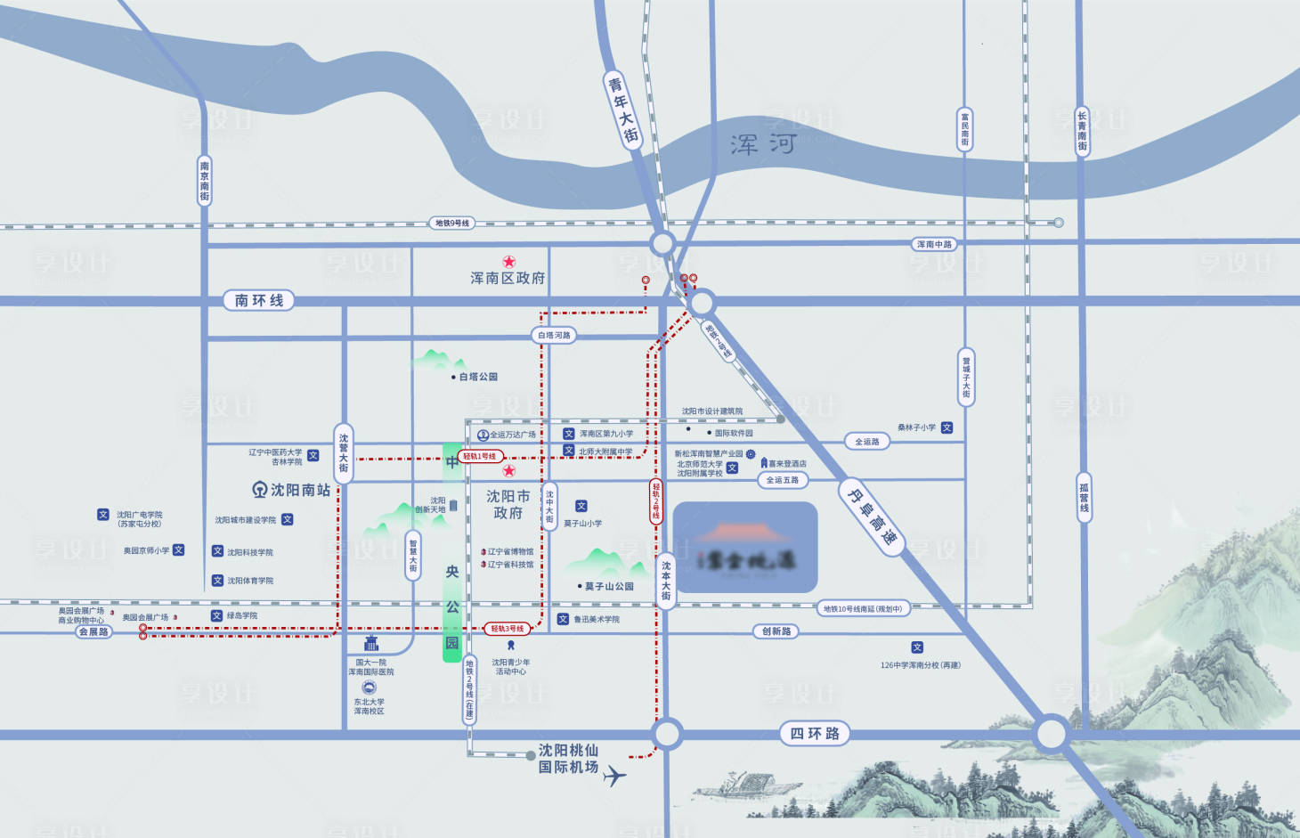 源文件下载【地产区位图海报】编号：65000023817976023