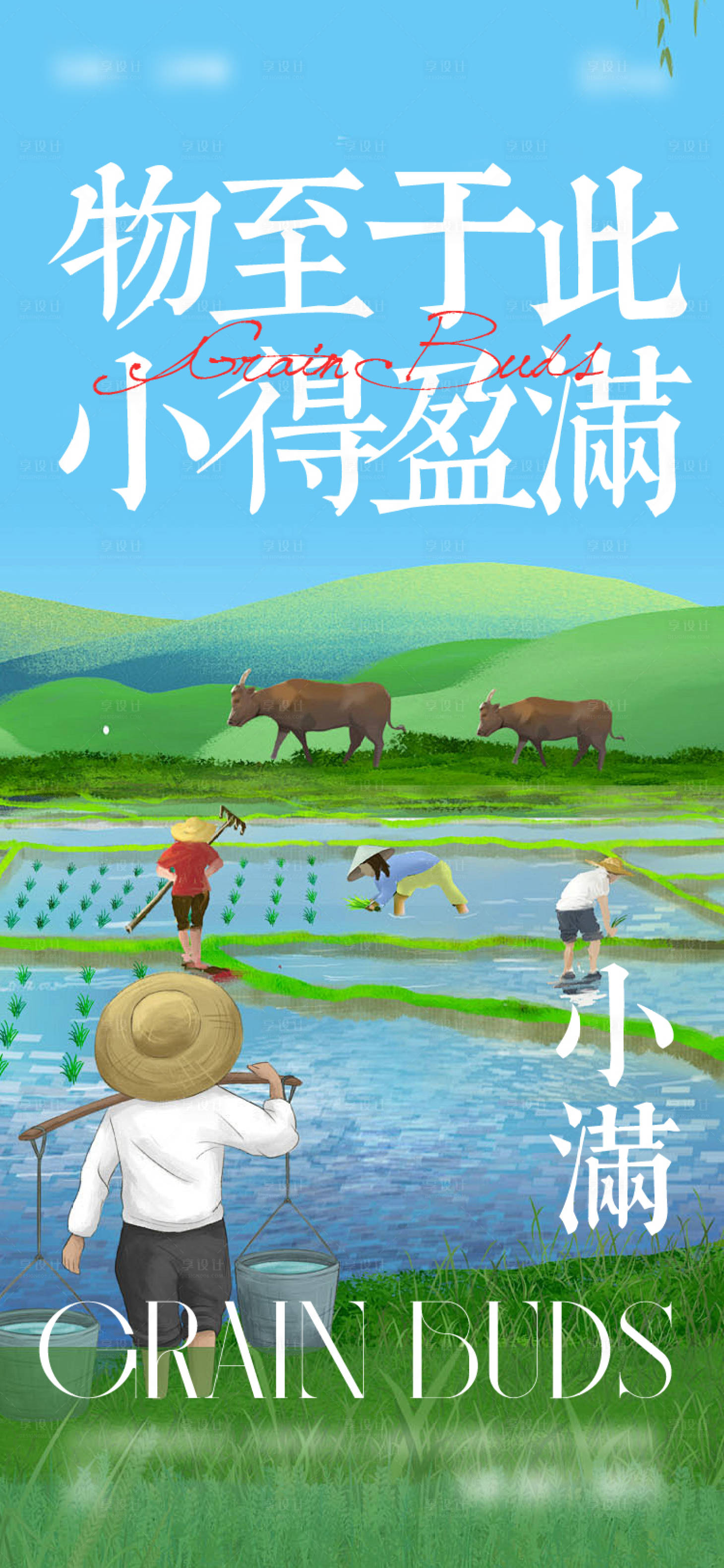 源文件下载【小满节气海报】编号：84690023900462497