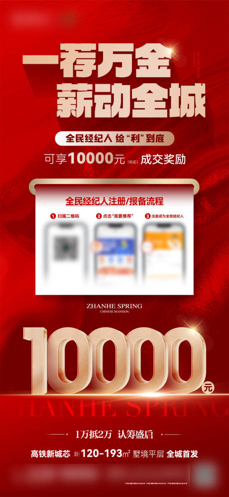 源文件下載【地產老帶新紅金海報】編號：44080024057625231