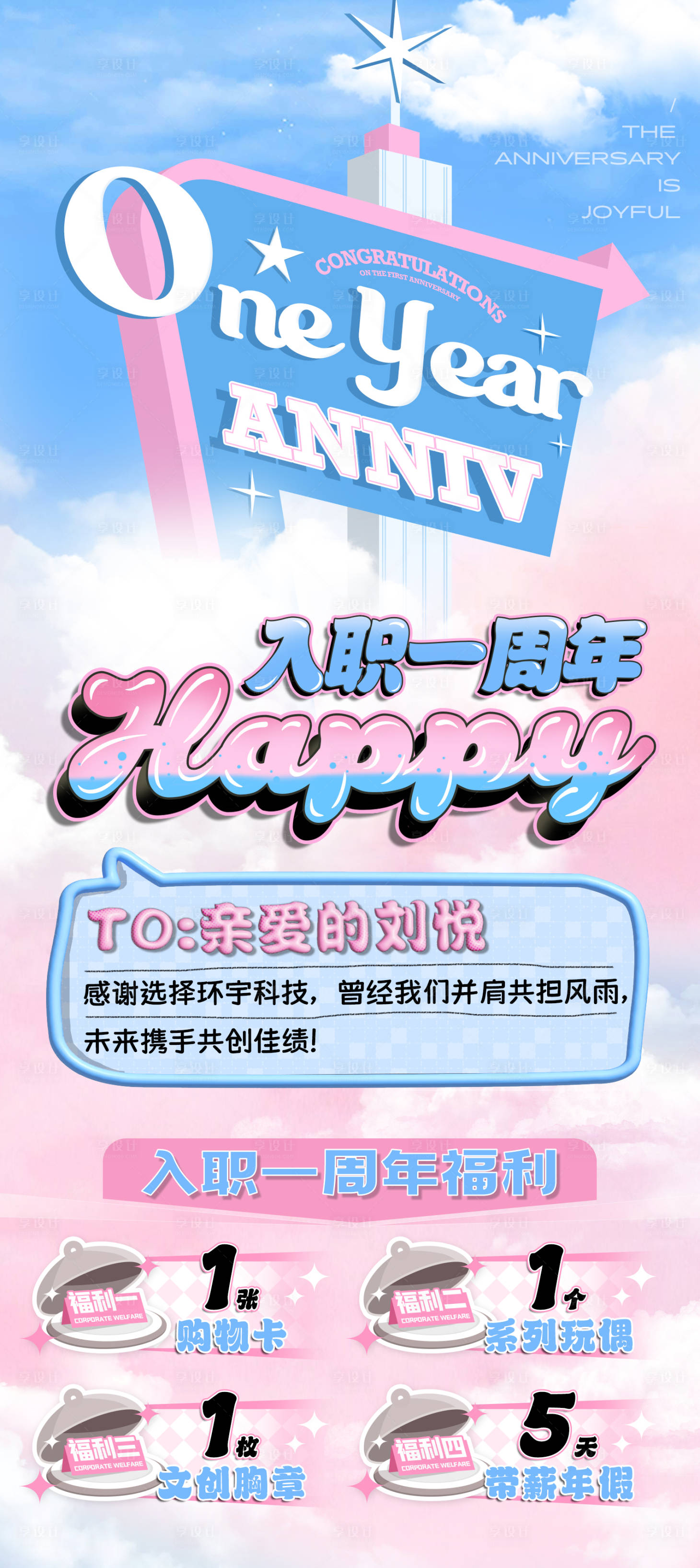 源文件下載【享設(shè)計(jì)】搜索編號：55870023892626683【員工入職周年福利海報(bào)】
