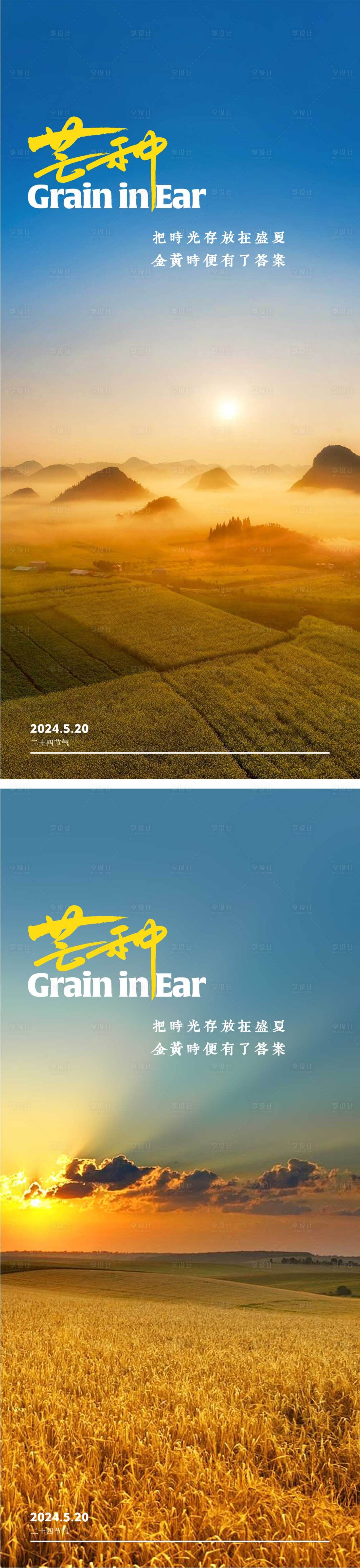 源文件下载【享设计】搜索编号：42260023884277250【芒种节气海报】