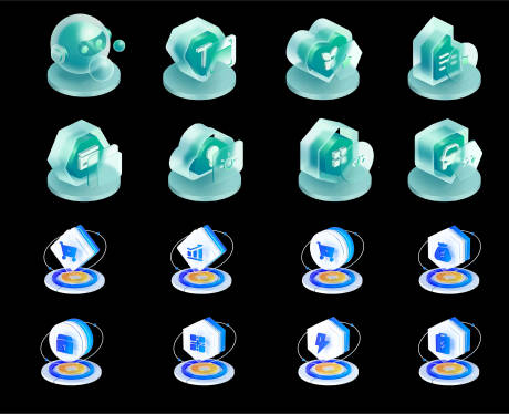 源文件下载【享设计】搜索编号：48750024190936805【立体图标icon】