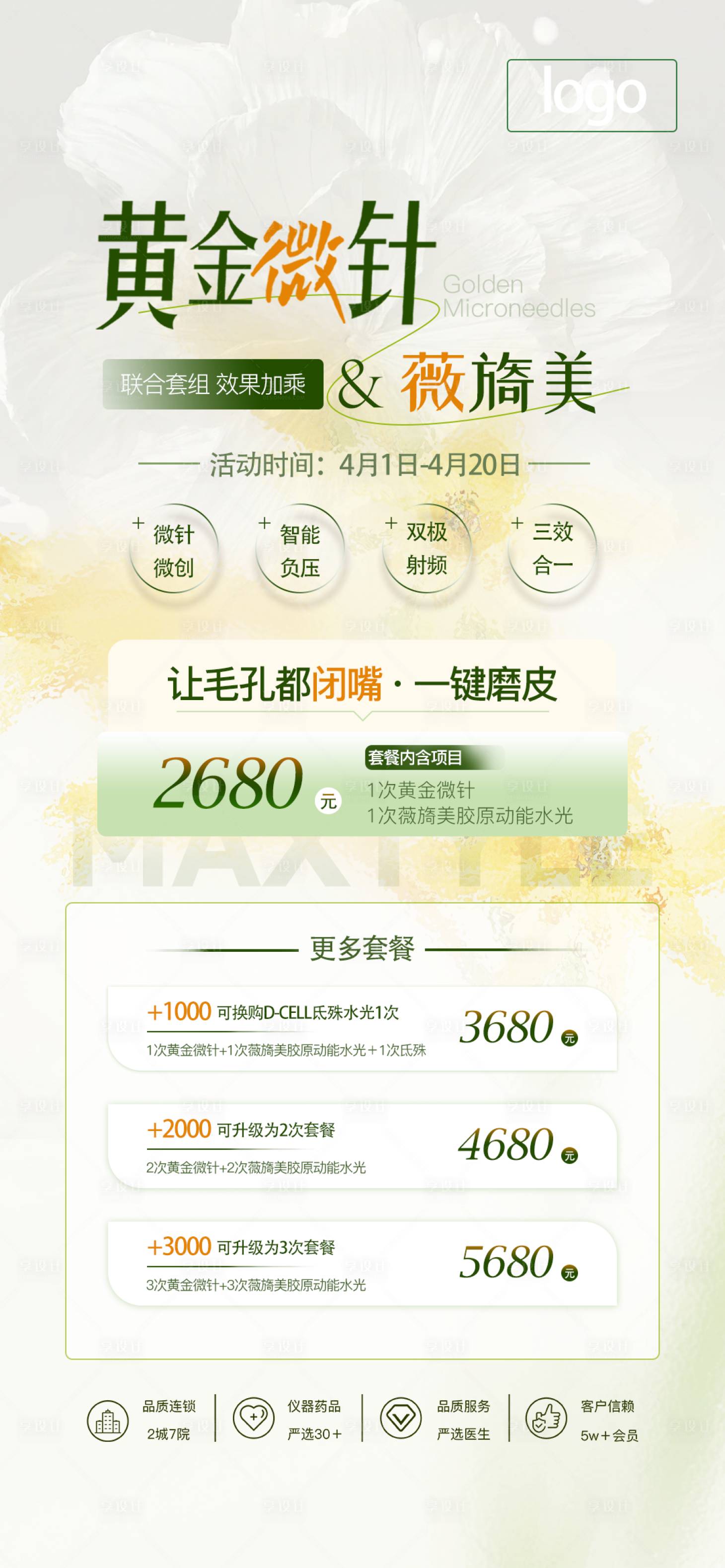 源文件下載【享設計】搜索編號：80960024329049500【黃金微針活動海報】