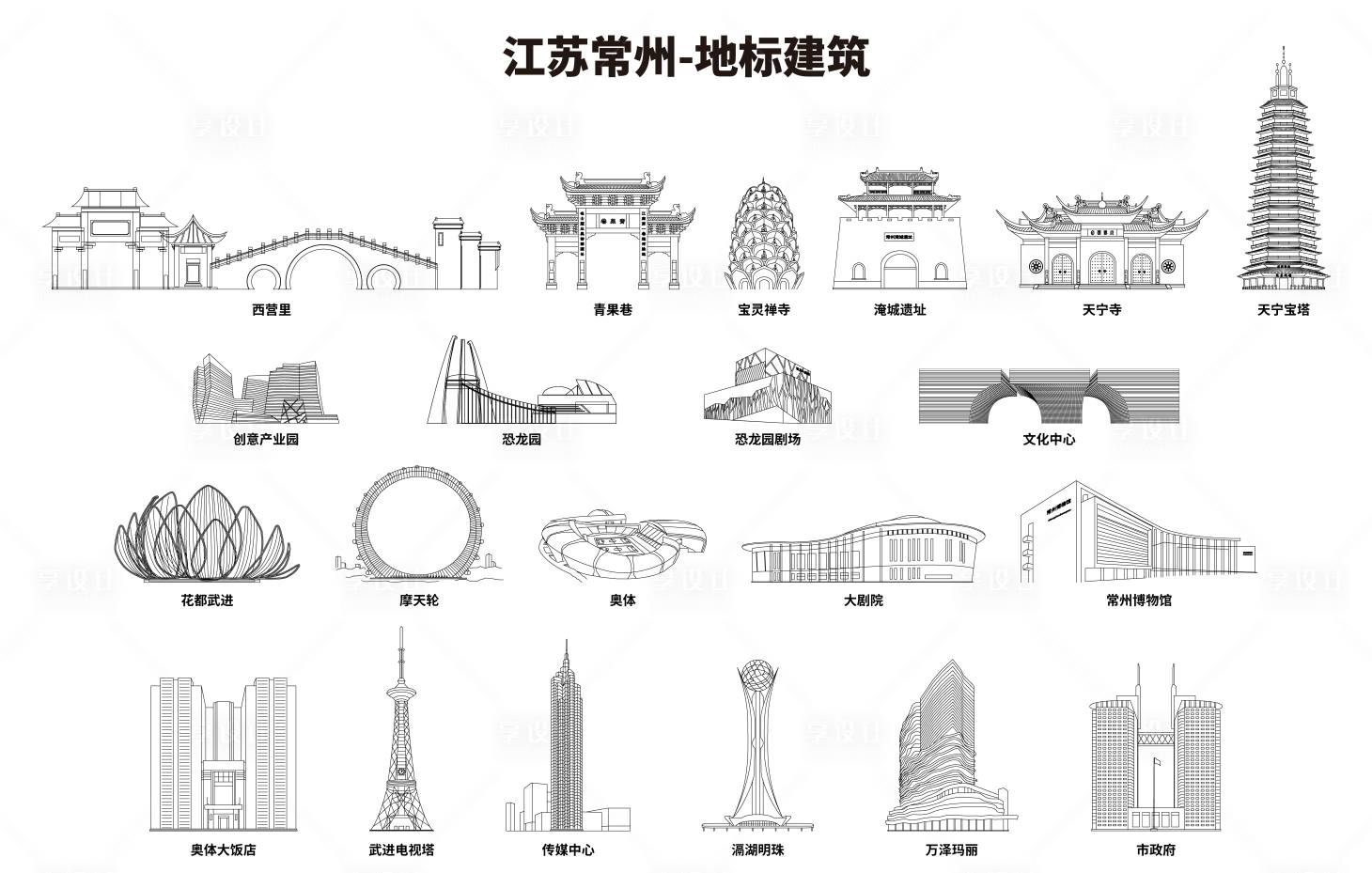 源文件下載【享設計】搜索編號：22010024482987276【江蘇常州地標建筑】
