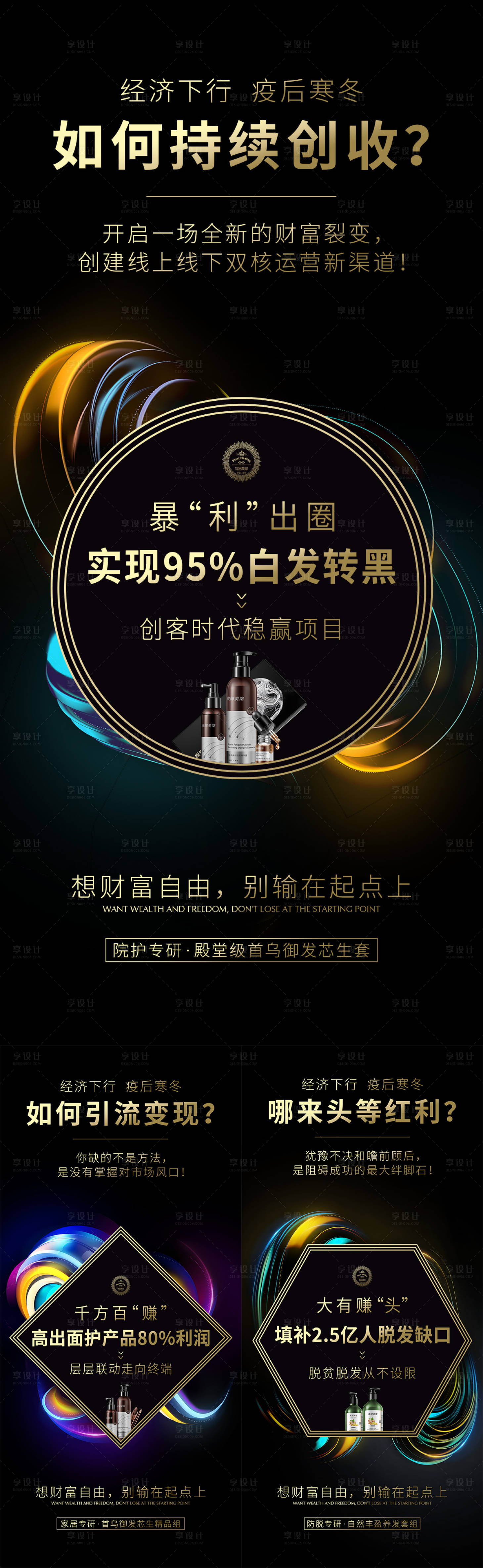 源文件下載【享設計】搜索編號：22510024268173585【頭療黑色招商系列海報】
