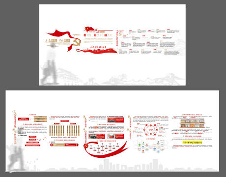 党建文化墙背景板