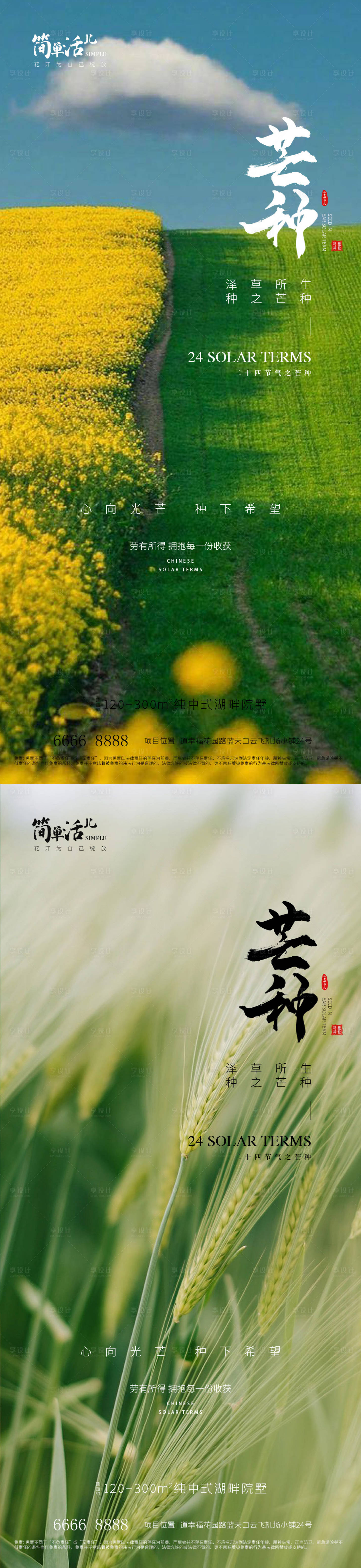 源文件下载【享设计】搜索编号：95900024303424014【地产芒种海报】