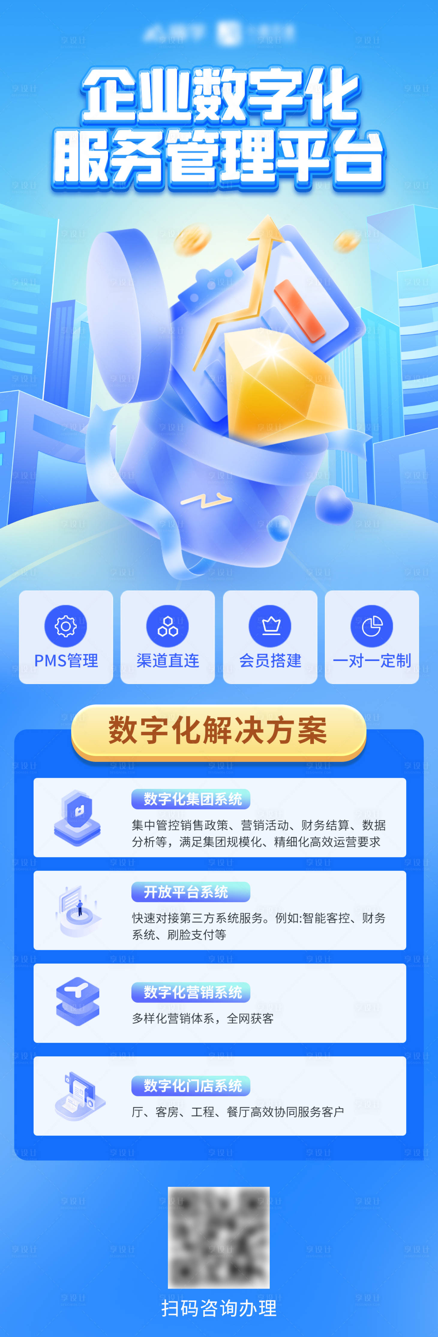 源文件下載【享設計】搜索編號：92760024286296850【金融企業數字化服務課程長圖】