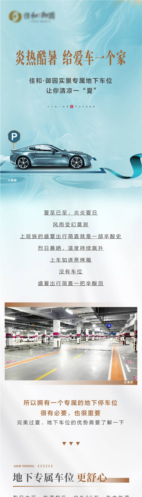 地产夏季车位价值点长图专题设计