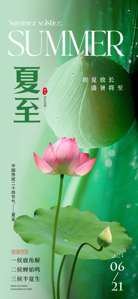 源文件下载【夏至节气移动端海报】编号：31930024613073251