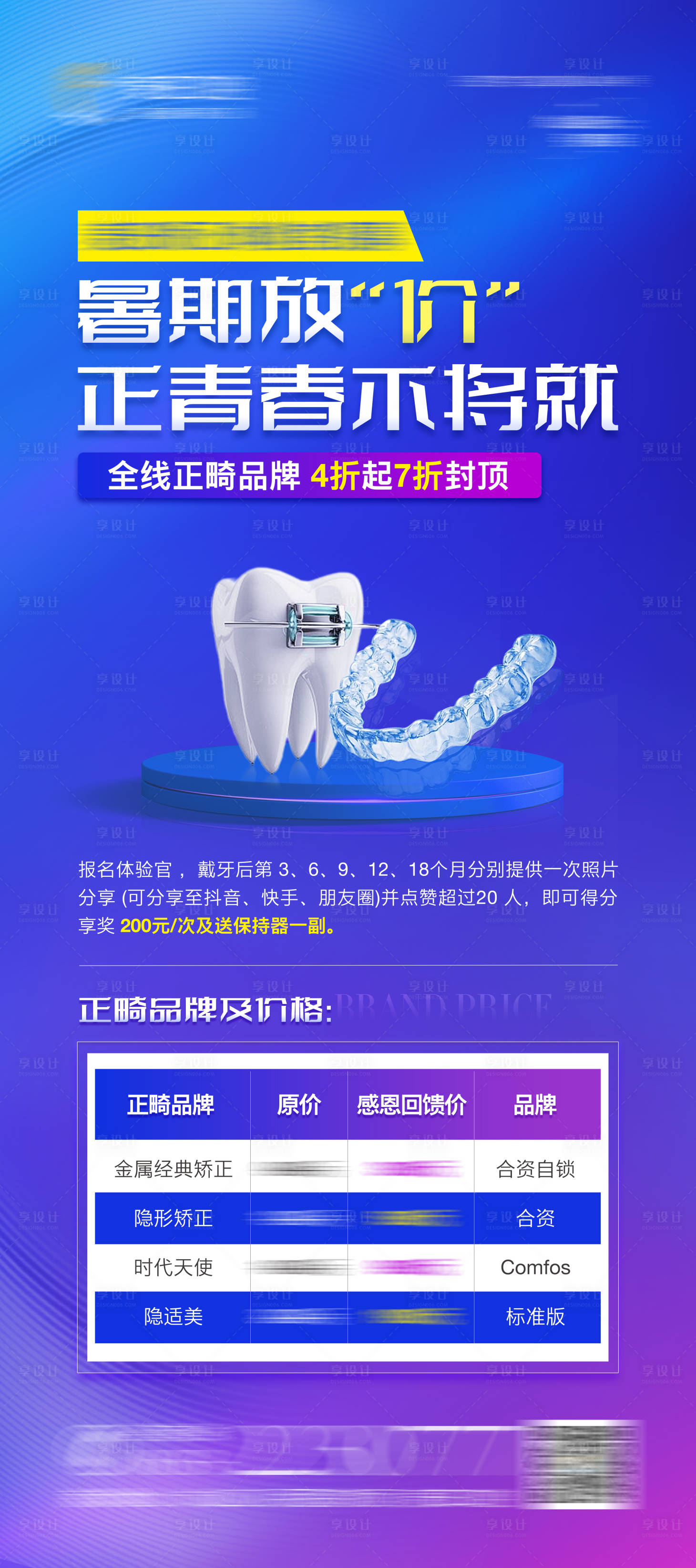 源文件下載【享設(shè)計(jì)】搜索編號(hào)：81570024271187197【醫(yī)美口腔暑期活動(dòng)海報(bào)】