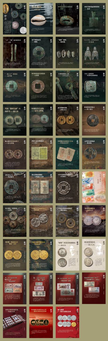源文件下載【享設計】搜索編號：17850024425905170【錢幣博物館文化發展史系列展板】
