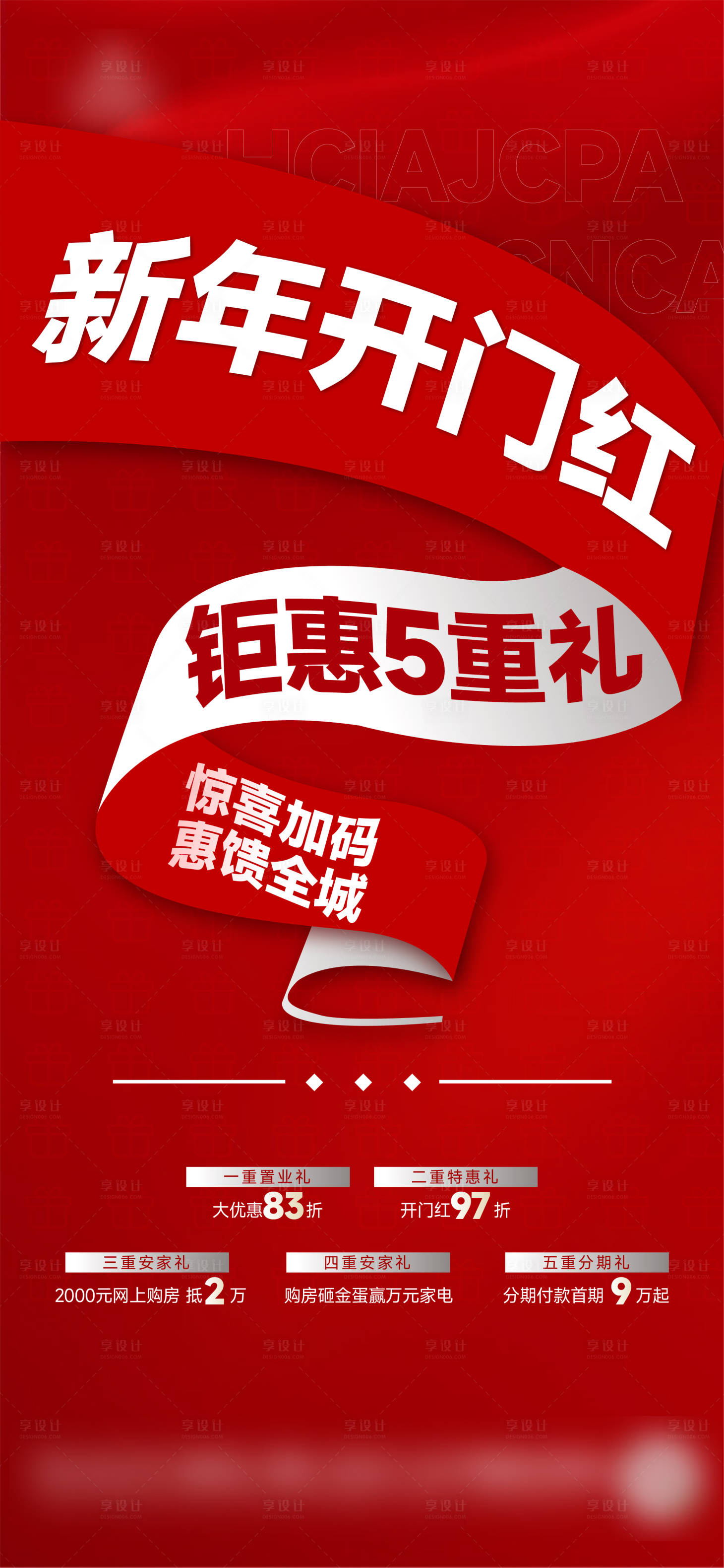 源文件下載【享設計】搜索編號：94760024262627500【新年開門紅大字報海報】