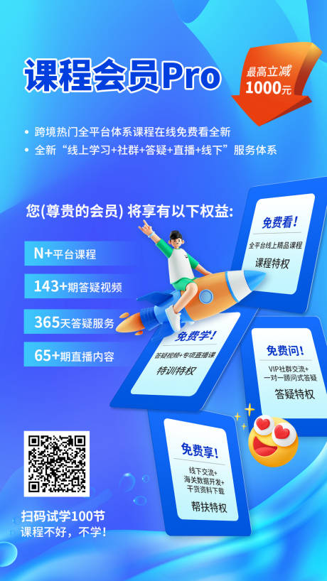 源文件下載【享設計】搜索編號：34570024603044377【會員權益課程海報】