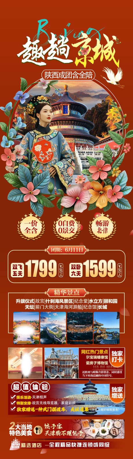 源文件下載【趣趟京城旅游長圖海報】編號：87200024442124305