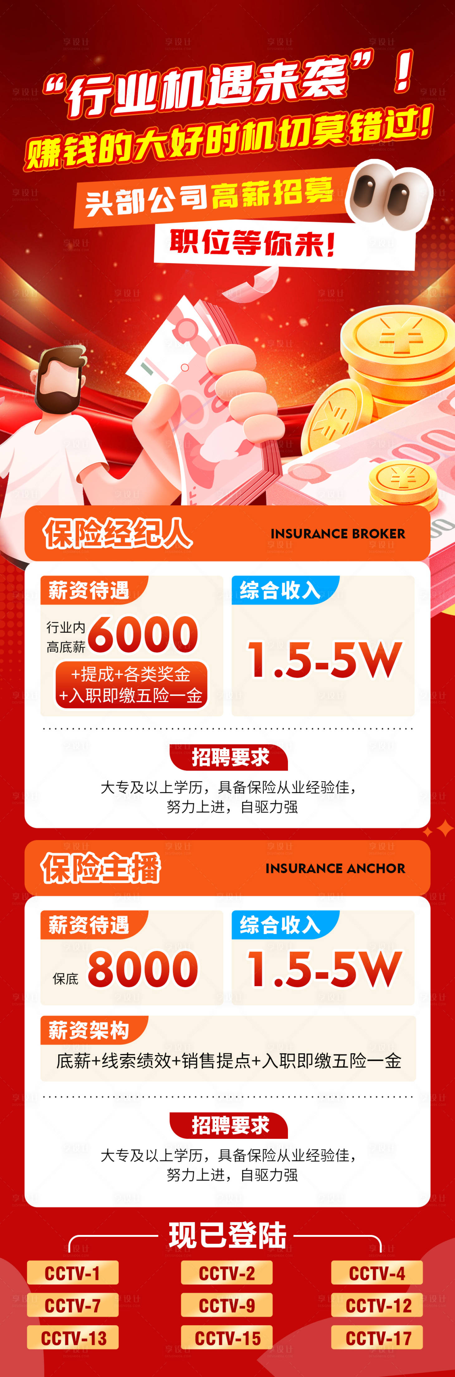 源文件下载【享设计】搜索编号：18200024567443829【红色企业团队招聘海报】