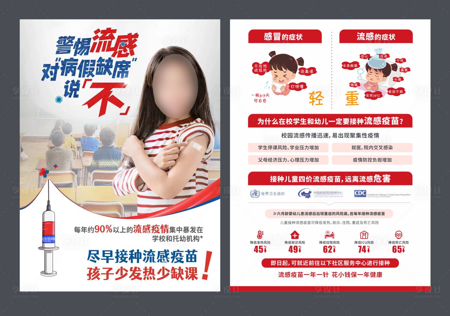 源文件下载【享设计】搜索编号：90380024613953312【儿童流感疫苗DM单】