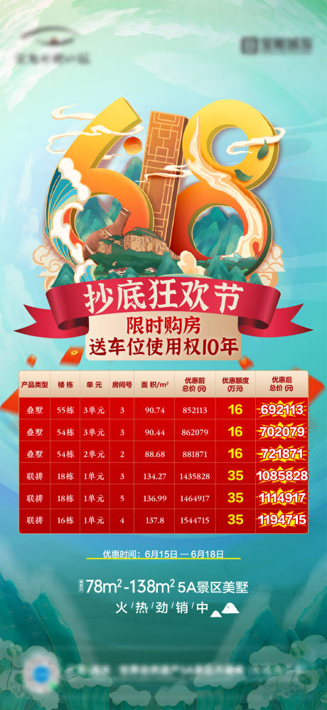 源文件下載【618購房節狂歡海報】編號：62620024508508684