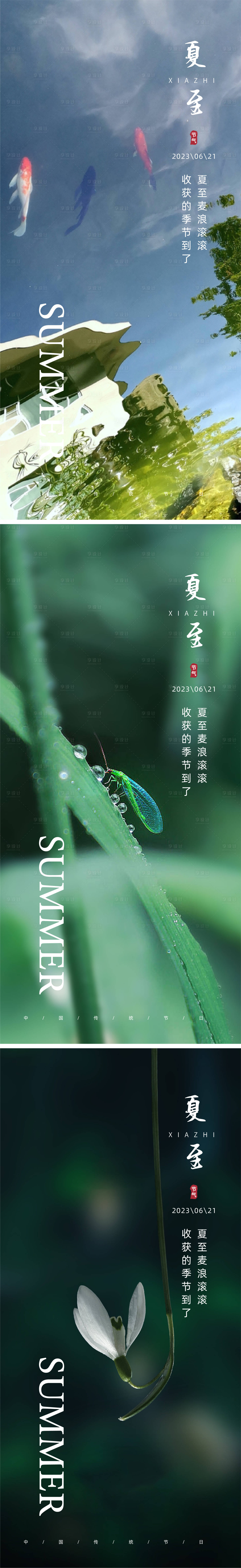 源文件下载【享设计】搜索编号：33950024617548511【夏至节气系列海报】