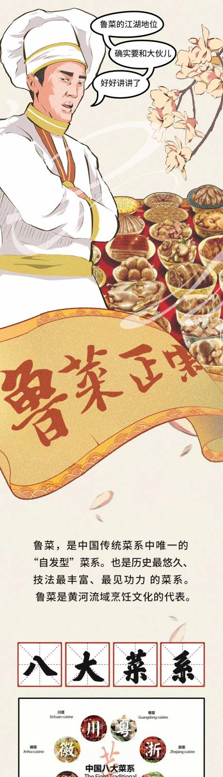 源文件下載【享設(shè)計】搜索編號：66880024435287272【魯菜歷史手繪長圖】