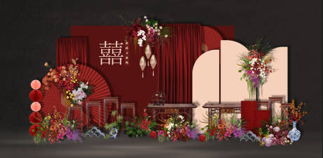 源文件下载【新中式订婚宴美陈】编号：64340024413675778