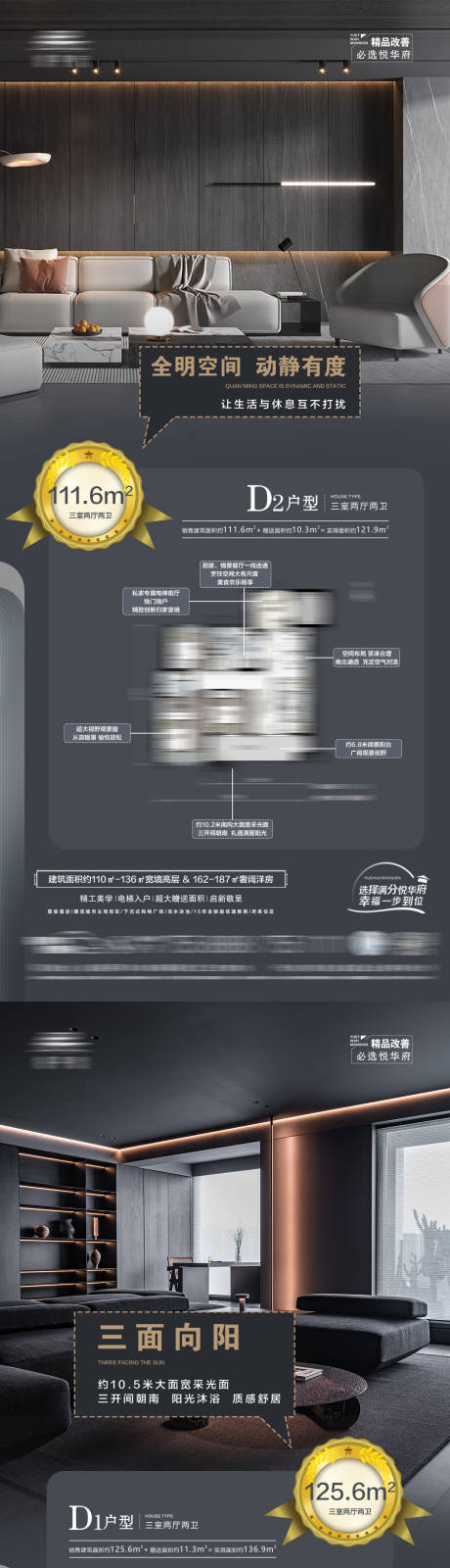 源文件下载【地产黑金户型卖点海报】编号：10110024645399285