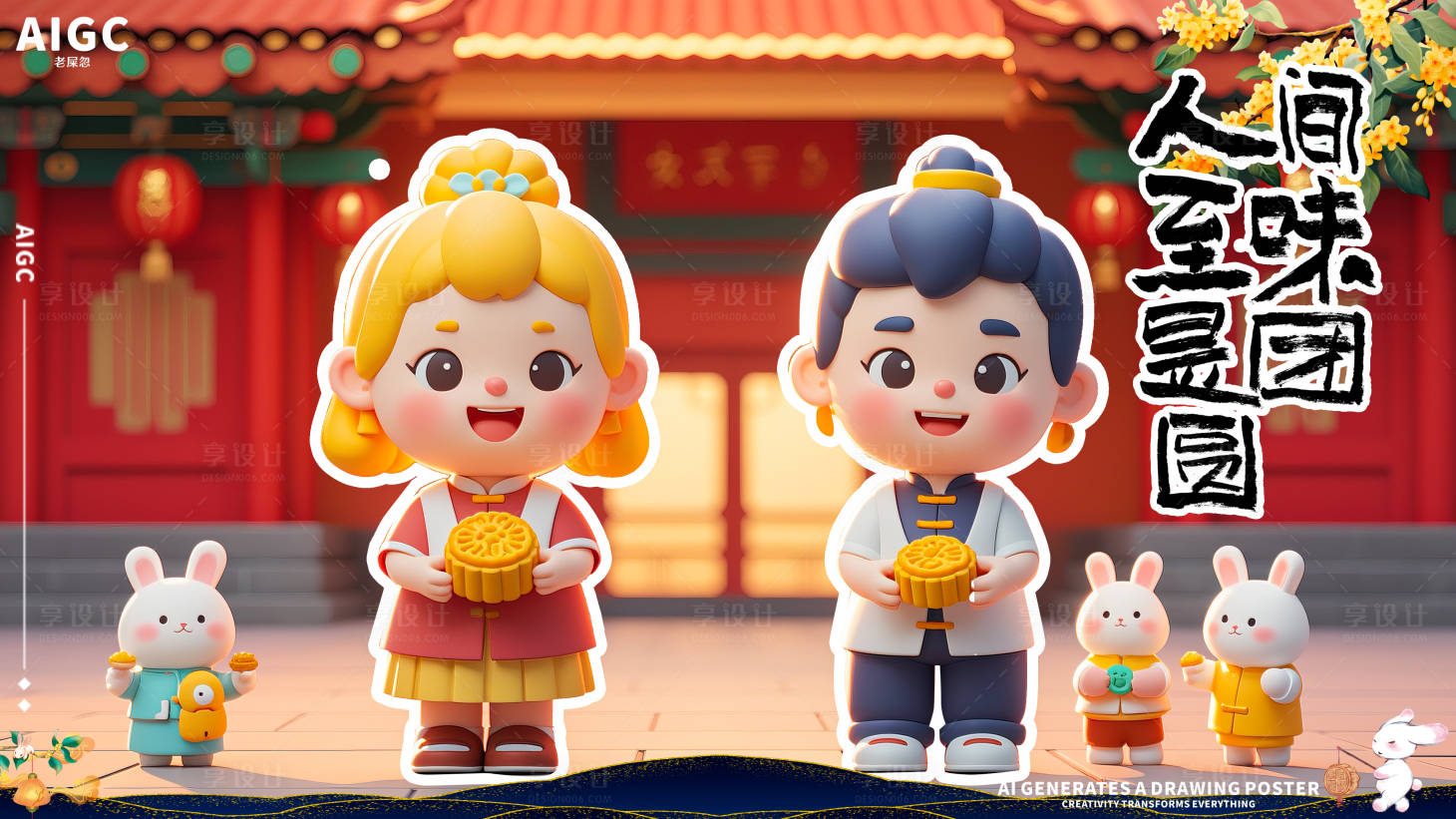 源文件下载【享设计】搜索编号：38900024575628723【中秋节插画活动展板】