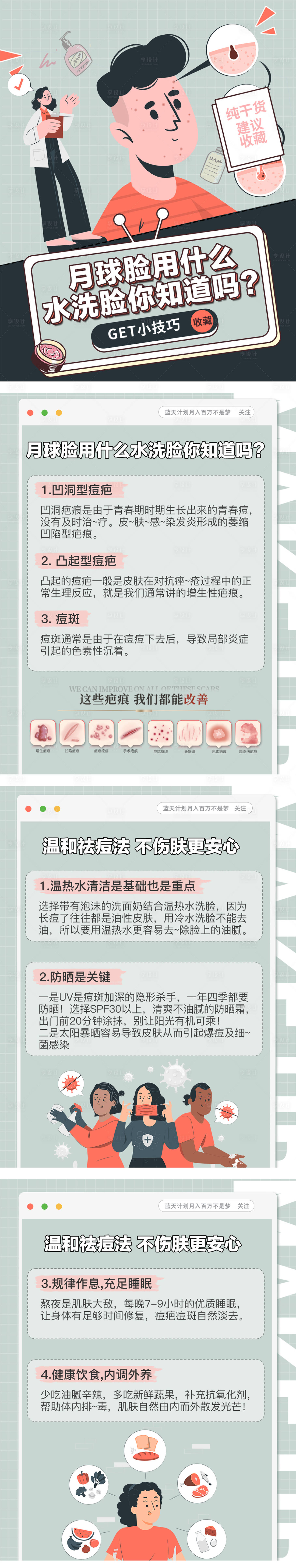 源文件下载【洗脸医美科普长图海报】编号：68960024767817855