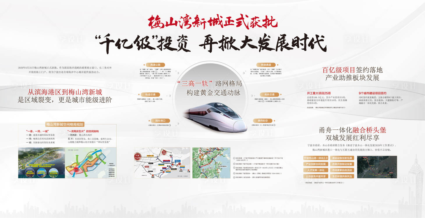 源文件下載【享設計】搜索編號：52510024419804605【梅山灣新城規劃展板】
