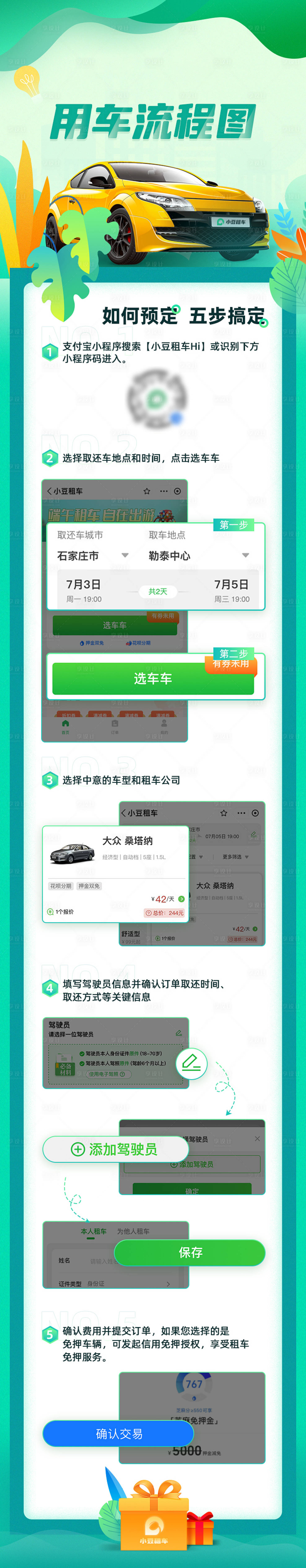 源文件下載【享設計】搜索編號：82800024452527677【用車流程H5專題設計】
