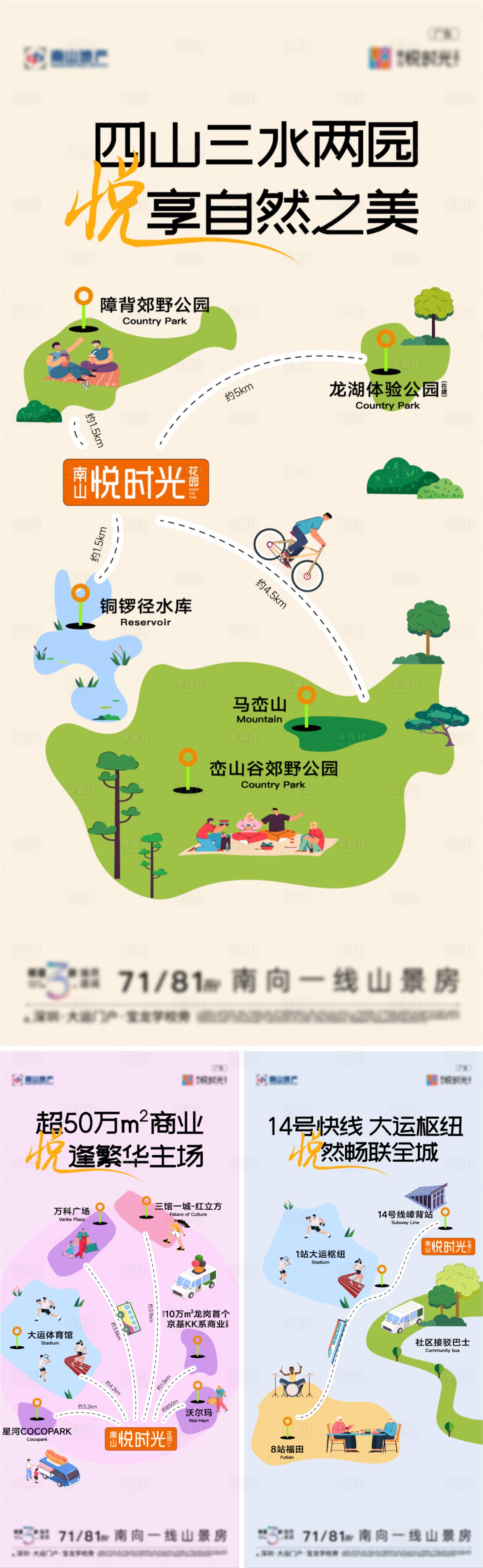 源文件下载【享设计】搜索编号：97910024360741586【手绘地图配套价值点加推系列海报】