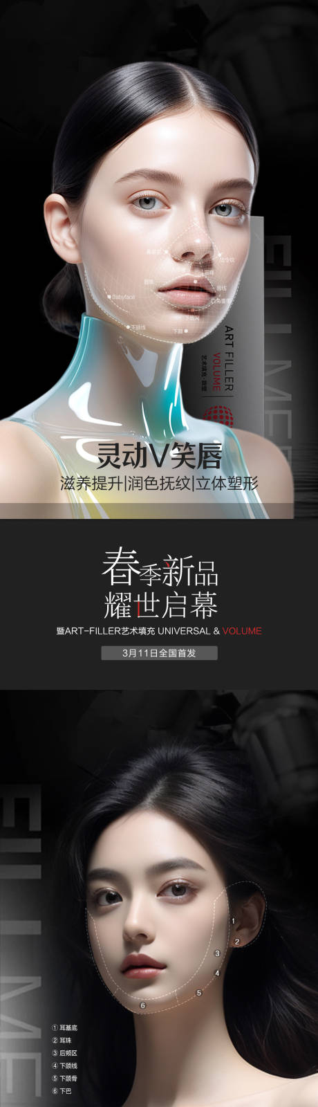 源文件下载【享设计】搜索编号：83370024713719796【FILLMED非欧曼新品发布医美海报】