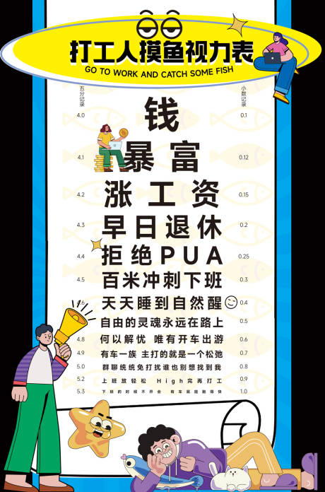 编号：87480024821886916【享设计】源文件下载-打工人摸鱼小游戏视力表美陈