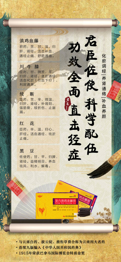 化瘀保健品产品中式海报