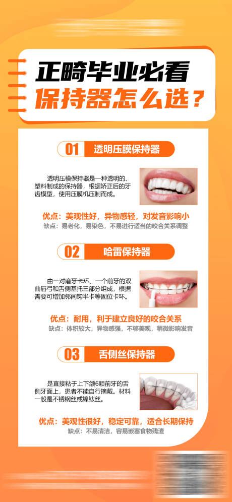 源文件下载【享设计】搜索编号：18080024736925972【牙科正畸科普海报】