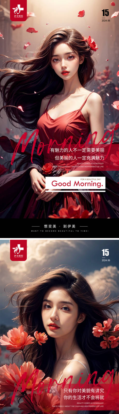 源文件下載【享設計】搜索編號：92020024561843866【醫美早安海報】