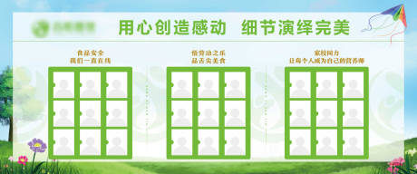 绿色小学学校餐厅文化建设展板