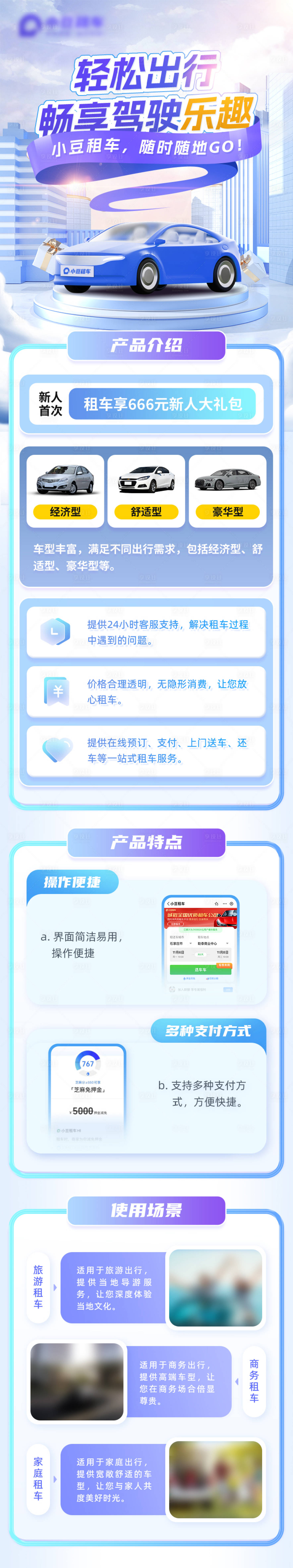 源文件下載【享設計】搜索編號：32970024582599874【租車產品介紹長圖】