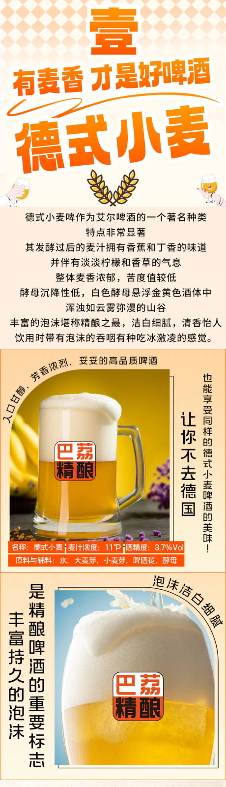 源文件下载【小麦啤酒宣传长图海报】编号：98040024845302011