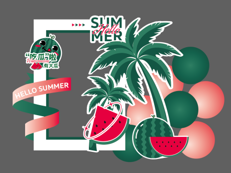 源文件下载【享设计】搜索编号：39400024633141437【西瓜节夏天插画美陈】