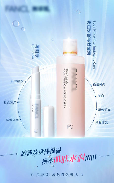 源文件下载【享设计】搜索编号：56210024411792146【换季唇部及身体保湿医美清新海报】