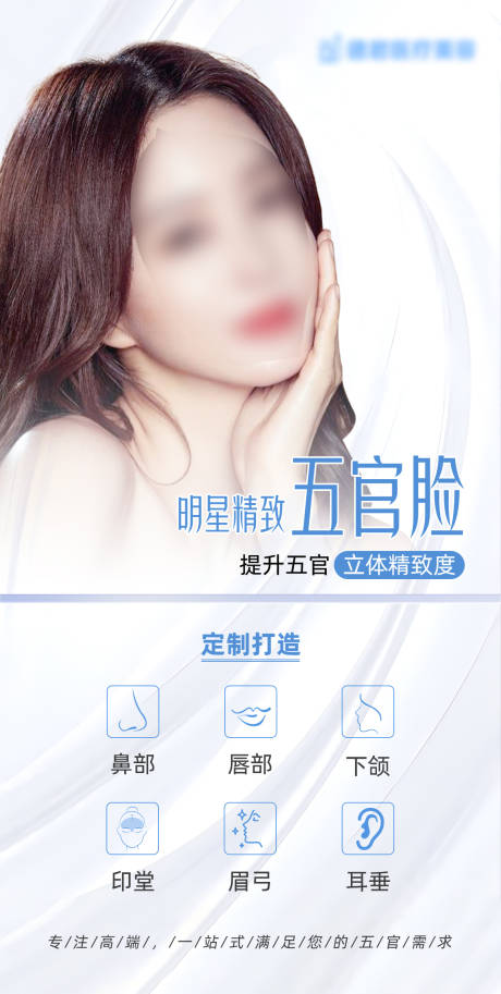 明星精致五官脸海报