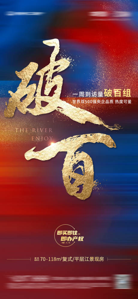 源文件下載【享設計】搜索編號：76940024372277347【地產訪量破百海報】