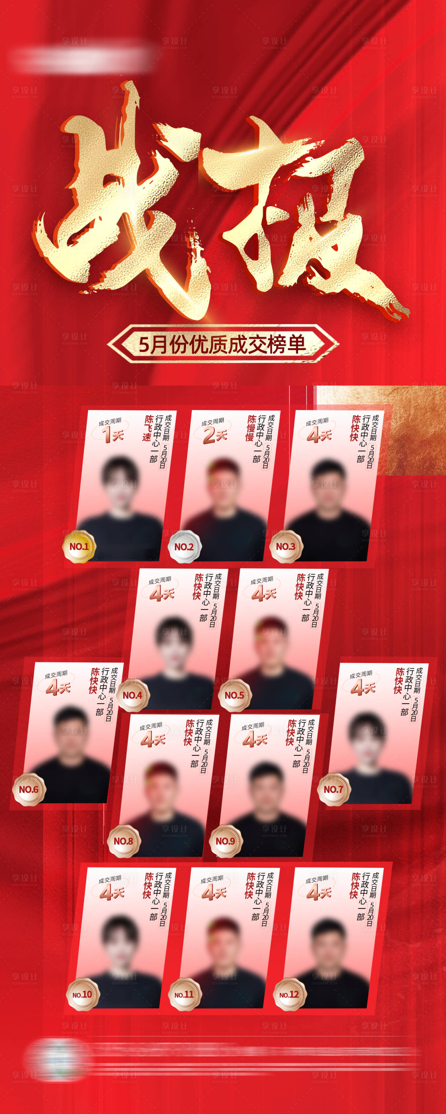 源文件下载【享设计】搜索编号：60110024676737914【成交战报宣传海报】