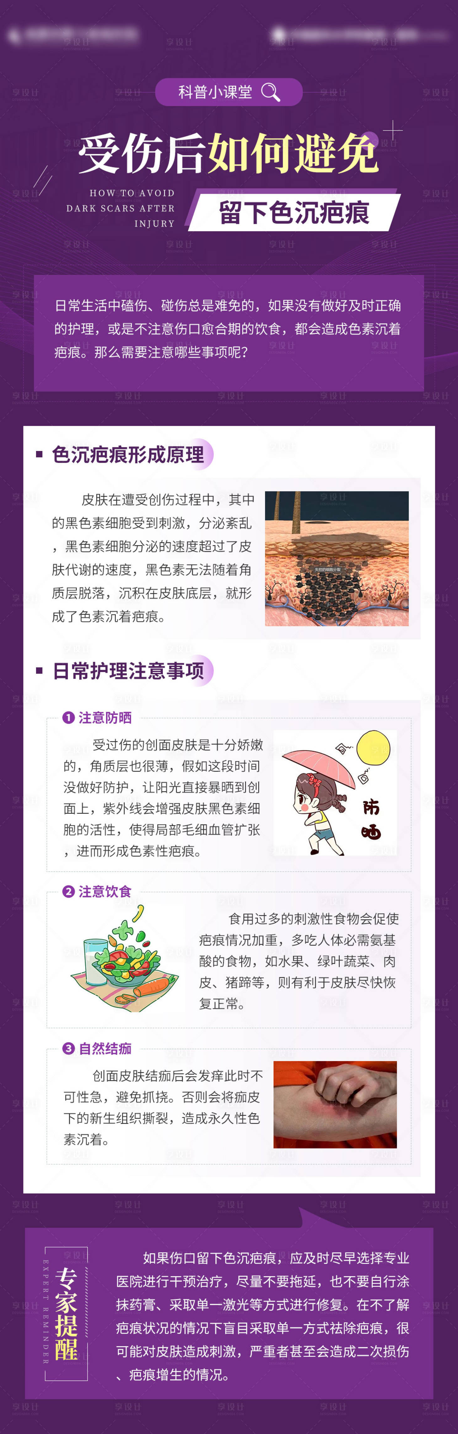 源文件下載【享設計】搜索編號：64940024648848750【醫療疤痕預防科普海報】