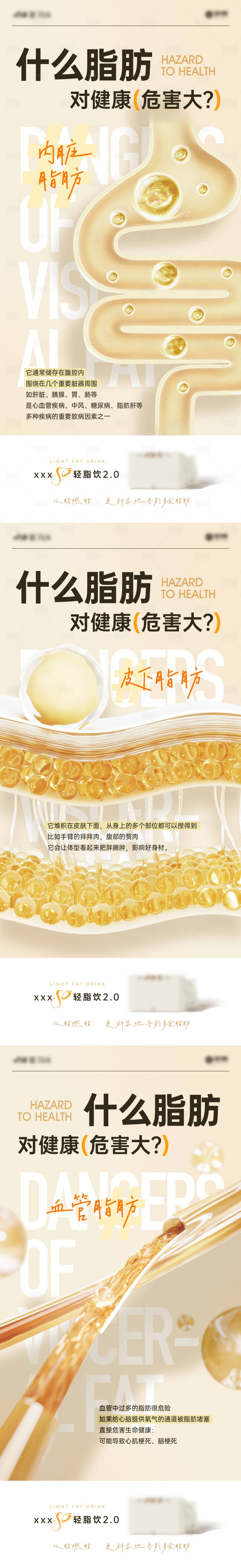 源文件下載【享設計】搜索編號：56920024803273819【減脂產品之脂肪危害系列海報】