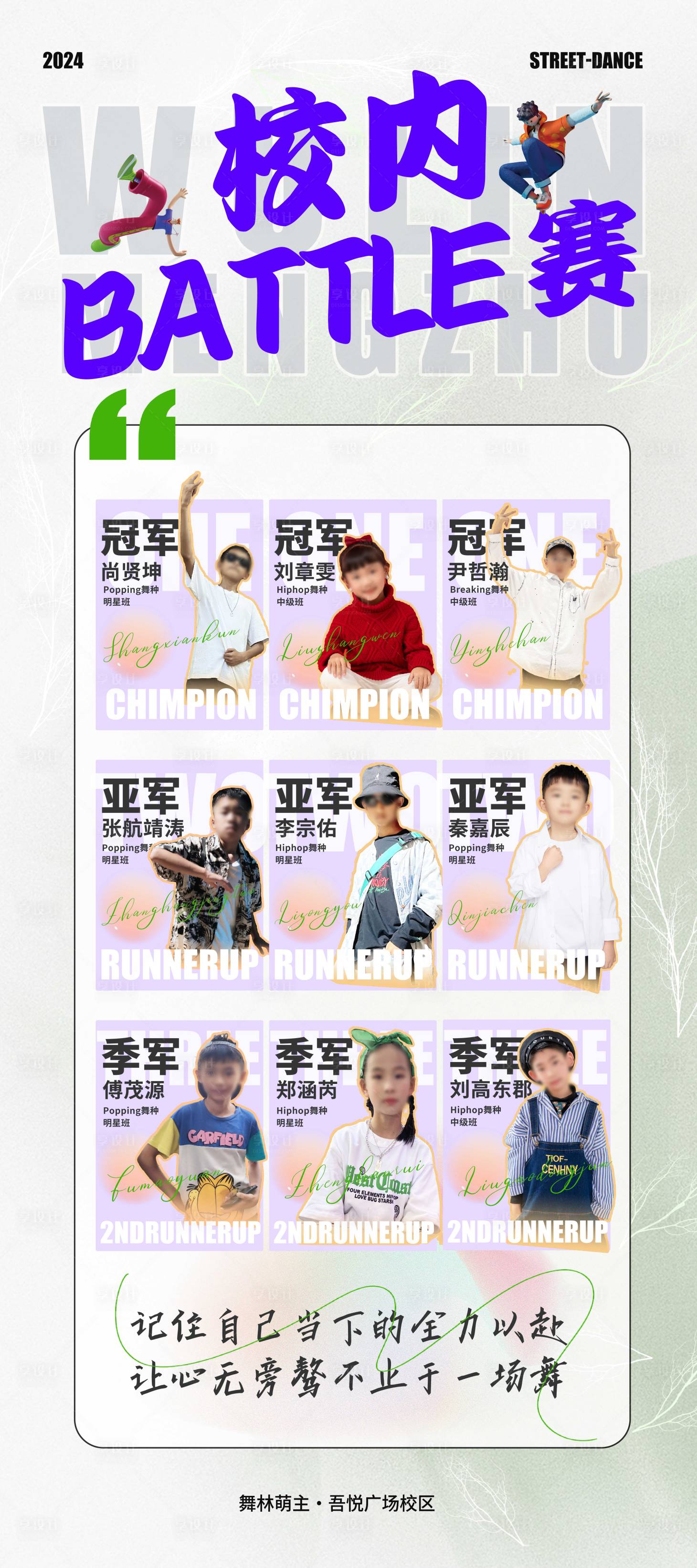 源文件下载【享设计】搜索编号：70800024228821841【少儿街舞赛事活动获奖展示】