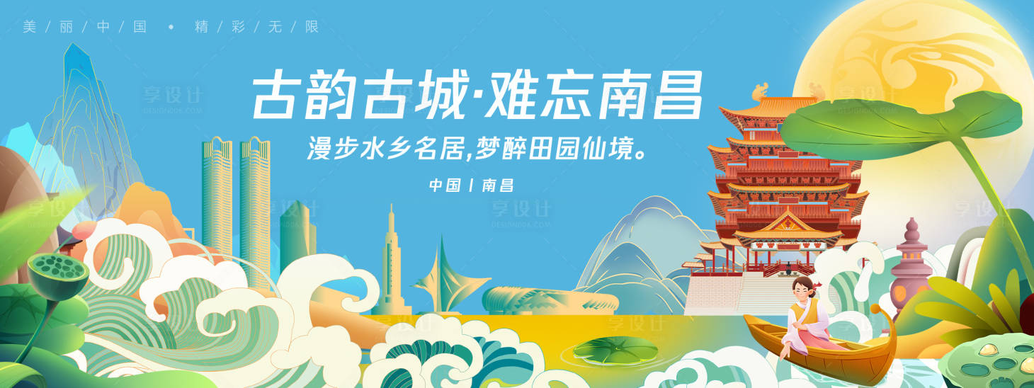 源文件下载【南昌城市旅游背景板】编号：94250025288295248